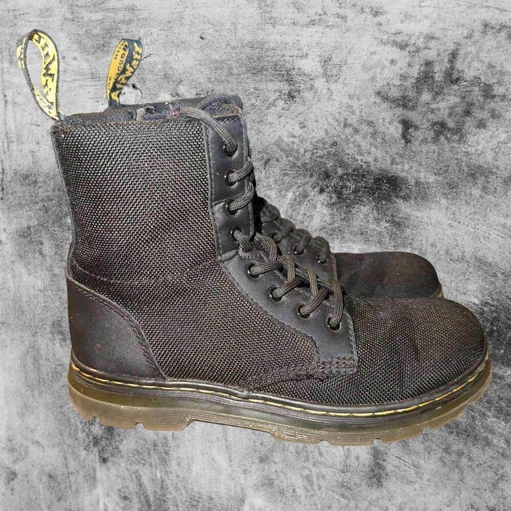 Dr Martens Combs Tech junior Youth Size 3 Boots Black Leather AirWair AW004
